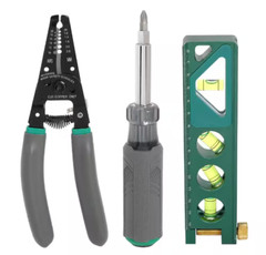 Commercial Electric Electrician’s Tool Set (3-Piece) Wire Stripper Torpedo Level