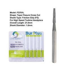 Wave Dental Surgical Carbide Burs High Speed Friction Grip Round Pear 330 25mm