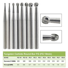 Wave Dental Carbide Bur Round Diamond Bur Long Round Ball Surgical High Speed FG