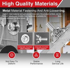 Neprift 20Pcs M6 x 25mm Hollow Door Anchors, Metal Molly Bolts with Screws fo…