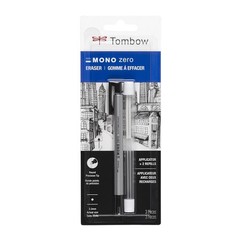 Tombow 57315 MONO Zero Eraser Value Pack, Round, Gray,black