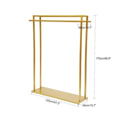 Gold Metal Clothing Display Rack ‎floor Standing Clothes Rack For Clothing Store