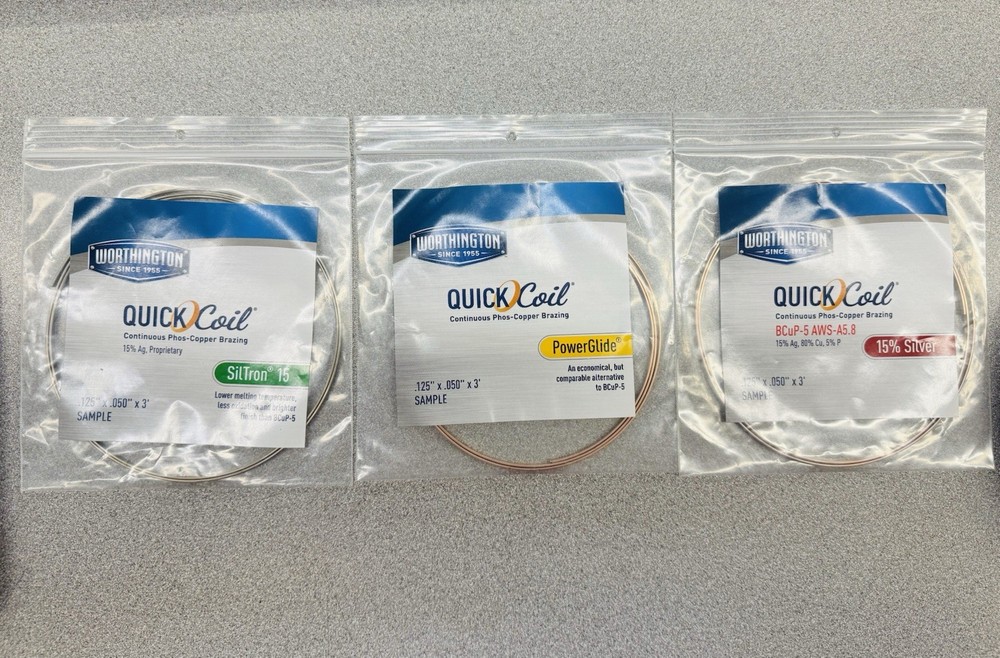 Worthington Quick Coil Brazing Rod Samples – 9’ Total