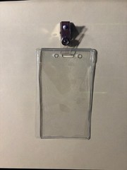 (100) Vertical Clear soft Plastic ID Card Badge Holder with metal clips
