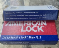American Lock AH11 Solid Steel Padlock 2in 51mm wide 2in tall shackle Key Alike