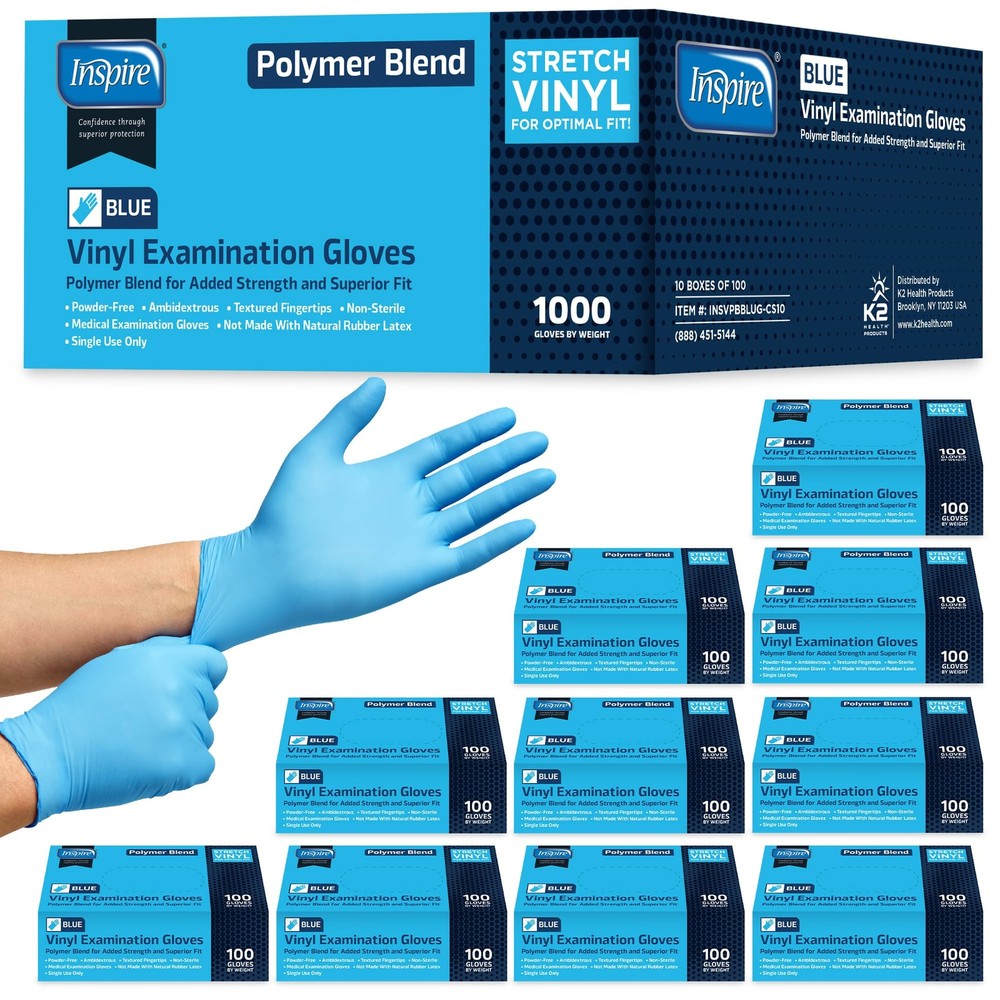 Nitrile-Vinyl Blend Exam Gloves – Disposable, Latex Free, Medical Gloves Mult…