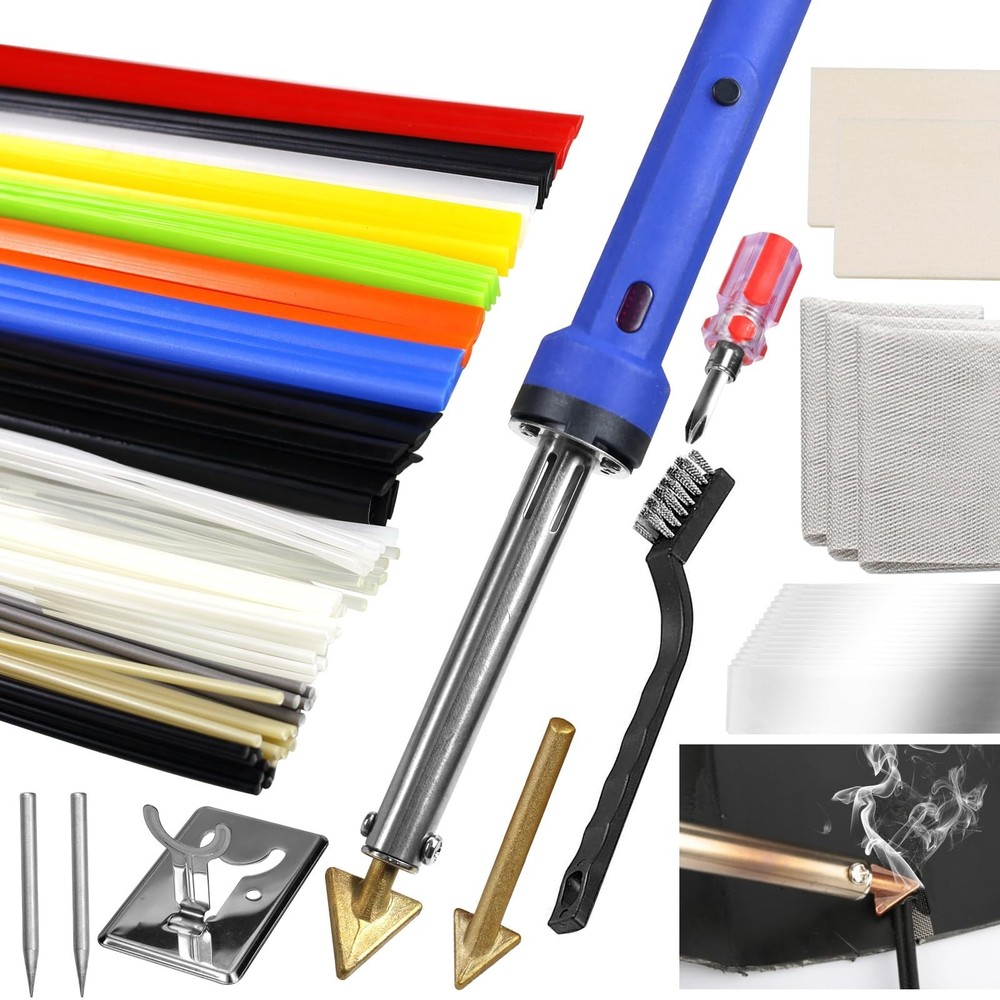 100W Plastic Welding Kit, Plastic Welder Soldering Iron Kit with 121pcs Rods,…