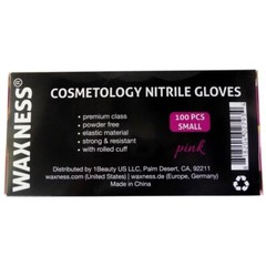 Waxness Cosmetology Nitrile Gloves Pink, Small, 100 pcs / box