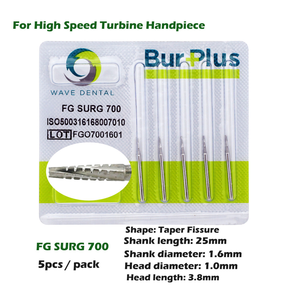Wave Dental Carbide Burs Surgical Long FG SURG 700 701L 702L 25mm High Speed