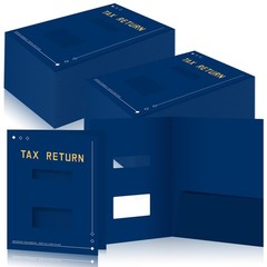 Mooliwe 100 Pcs Blue Tax Return Folders Bulk 9 x 11.25 Inches Income Tax Orga…