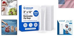 1000 Reclosable Poly Bags 3×12″ – Industrial & Medical Use