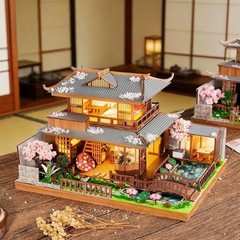 Japanese Cherry Blossom Miniature House Building Kit – Perfect Gift for Adults
