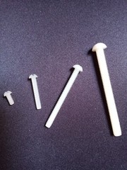 PLastic Nylon Slotted Round Head Machine Screws Packs of 25