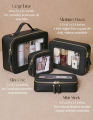 Clear Makeup Bag Travel Cosmetic Case Transparent Toiletry Bag with Zipper, Port