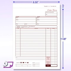 – Ncr Order Forms Bound Wraparound Cover 50 Sets Per Book. 8-1/2