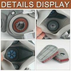 Half Face Respirator Gas Mask Facepiece Spray Painting Safety Glasses For 6200