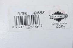 New OEM Briggs & Stratton 491588S Air Filter NOS