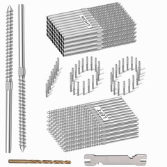 100Pack 1/8′ Left & Right Handed Thread Swage Lag Screws, T316 Stainless Steel H