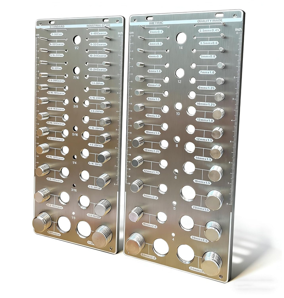 66 Nut and Bolt Thread Checker,Bolt Size and Thread Gauge with 26 Standard & 26