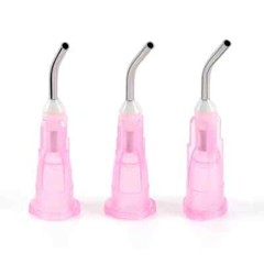 100 Pcs/Bag Dental Flowable Composit Pre Bent Needle Tips Resin Acid Syring