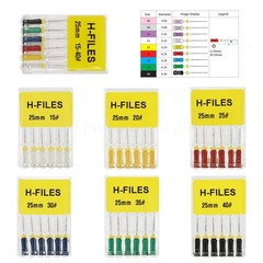 Dental Endo Stainless Steel Hand Use Root Canal File K/H/R-FILES 25mm 10-100PKS
