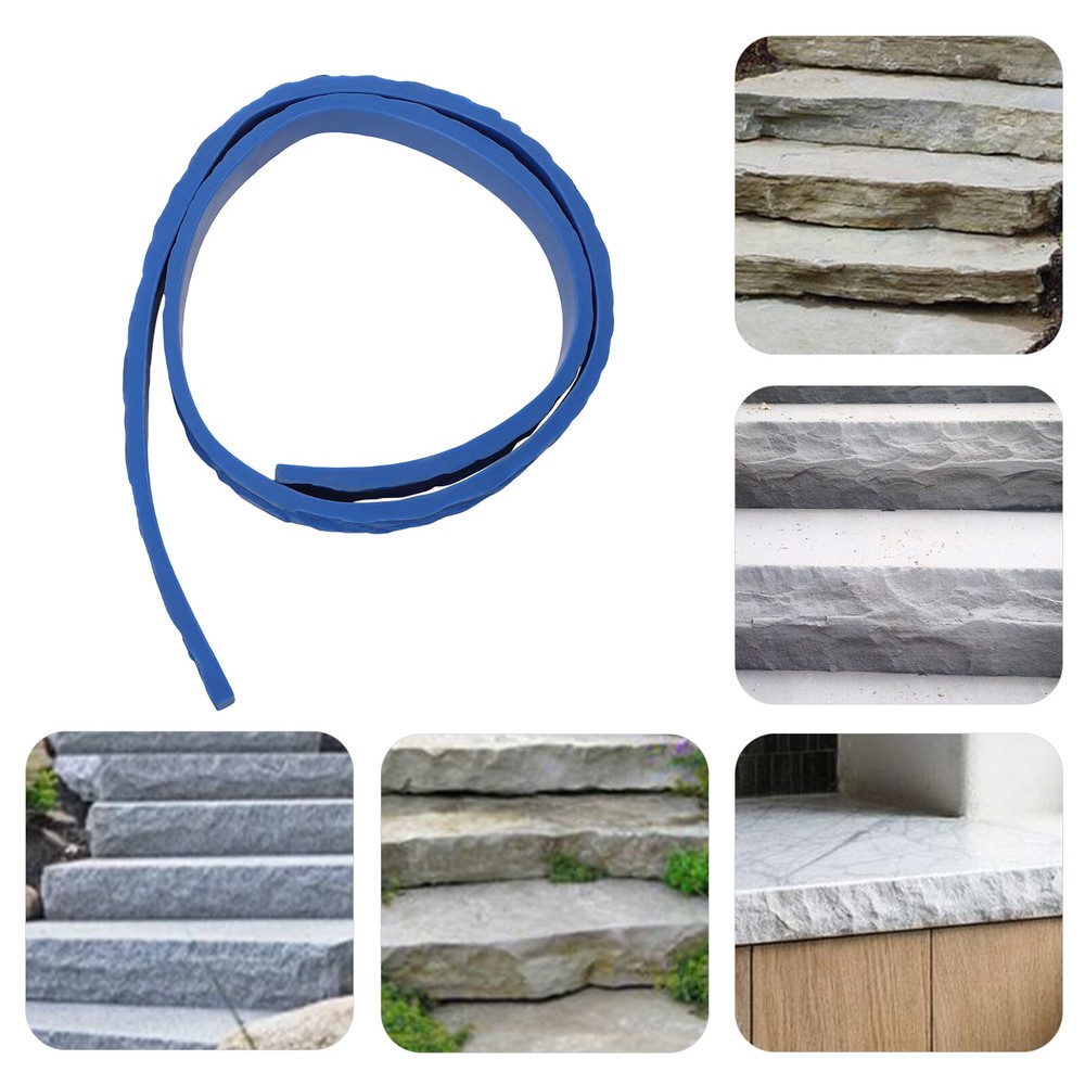 Concrete Edge Form Mold PU Blue 240 × 5 × 2 cm Stone Texture