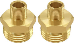 2PCS 3/4 GHT Male to 3/8 Compression Male Thread Adapter Pipe Fitting Brass Redu