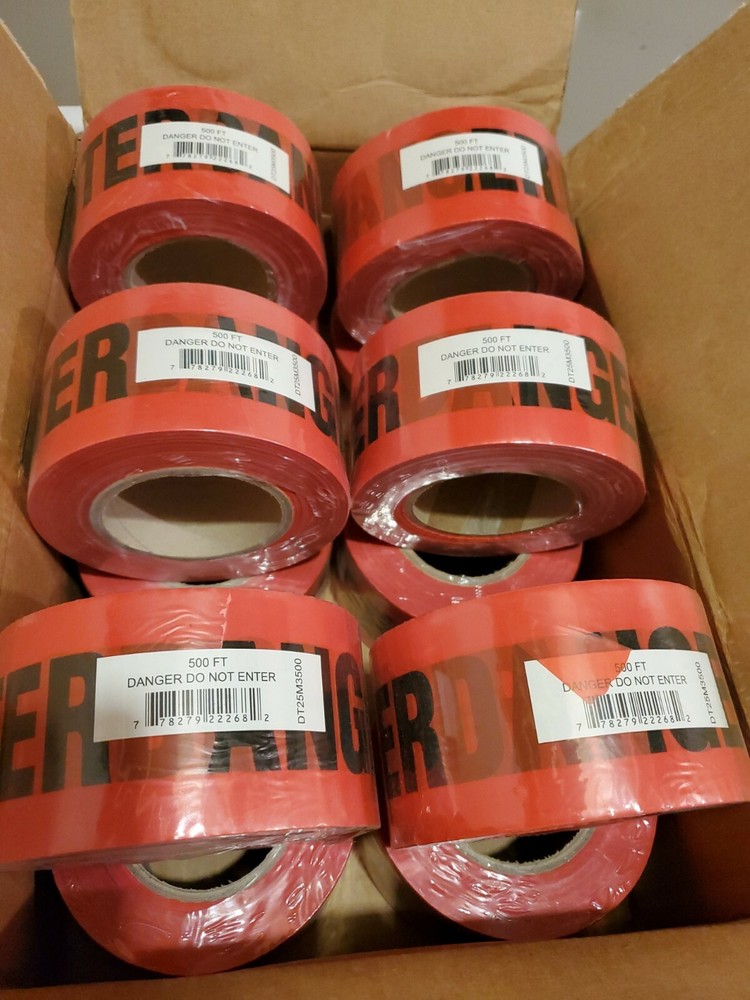 Danger Do Not Enter Red Danger Barrier Tape DT25M3500 3 in x 500 ft 12 roll case