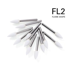12Pcs Dental Flame White Stone Polishing FG Burs Point Bur 12/pk Abrasion FL2