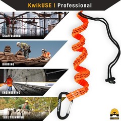 KwikSafety TENTACLE Light Duty Retractable Bungee Tool Lanyard w/ Carabiner Clip