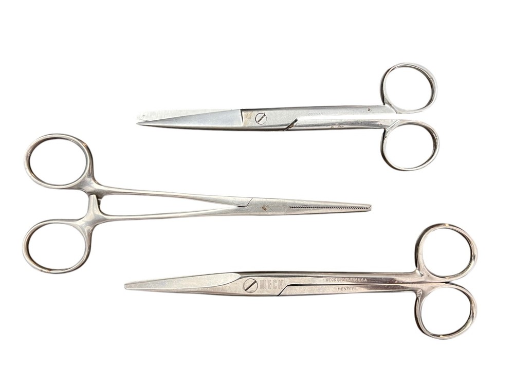 WoW~ lot 3 Surgical Scissors WECK #162 Silco Clamp Dittmer Medical grade