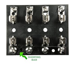 FUSE BLOCK FUSE HOLDER, 4-POSITION, GLASS FUSES (i.e. 3A, ABC, AGC) WITH SCREWS