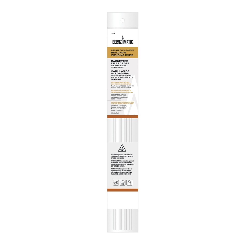 Bernzomatic® Bronze Flux-Coated Brazing and Welding Rods – No Size, Color