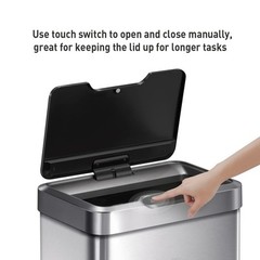EKO Mirage-T 50 Liter / 13.2 Gallon Touchless Rectangular Motion Sensor Trash…