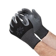 6 Pairs Black Atlas Showa 370 Nitrile Glove Garden Work Paint Landscaping