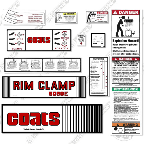 Fits Coats 5060E Decal Kit Rim Clamp – 7 YEAR OUTDOOR 3M VINYL!