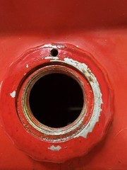 Vintage Steel BLITZ 2.5 Gal RED Gas Can USA DOT-5 L USMC 20-2 1/2-84 w/new Spout
