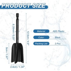 3Pcs 4.9″ ABS Plastic Silicone Resin Mixer Paddle, Black