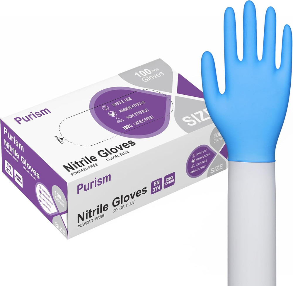 Nitrile Gloves 100Pcs 1000 Disposable Blue, Small/Medium/Large/Xlarge, No Latex