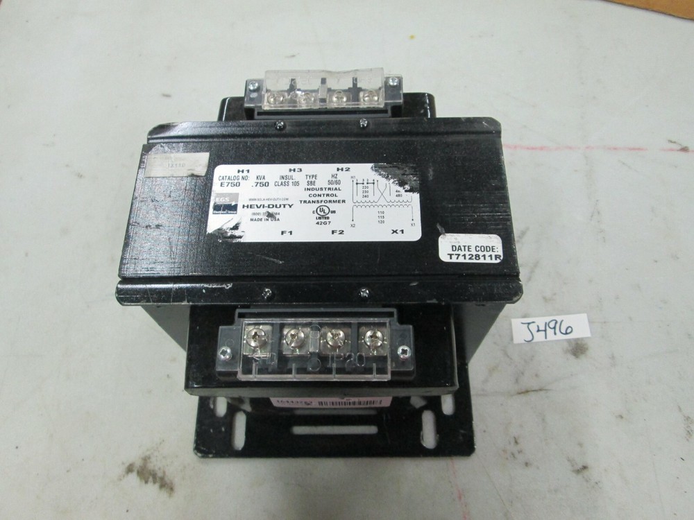 EGS Hevi-Duty Industrial Control Transformer 220-440 Cat# E750 .750 KVA (New)