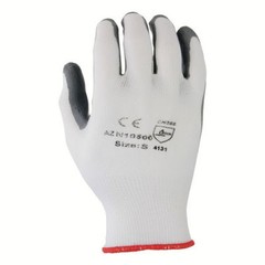 144 Pair White Nylon Work Gloves w/ Gray Nitrile Palm Finger Coating S, M, L, XL