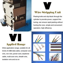 0.04″-0.98″ Auto Cable Wire Stripping Machine 110V 670W 0.3MPa-0.7MPa