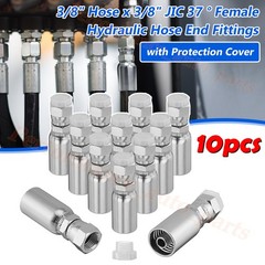 (12) New 3/8″ Hydraulic Hose End Fittings: 3/8″ I.D. Hose x 3/8″ JIC 37 ° Female