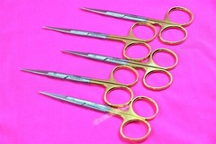 NEW 5 Premium GERMAN TC Iris Scissors 4.5″ Straight Surgical Dental Instruments