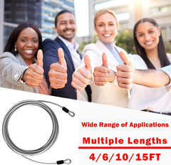 1/8Inch Stainless Steel Security Cable 4/6/10/15FT Luggage Lock Safety Wire