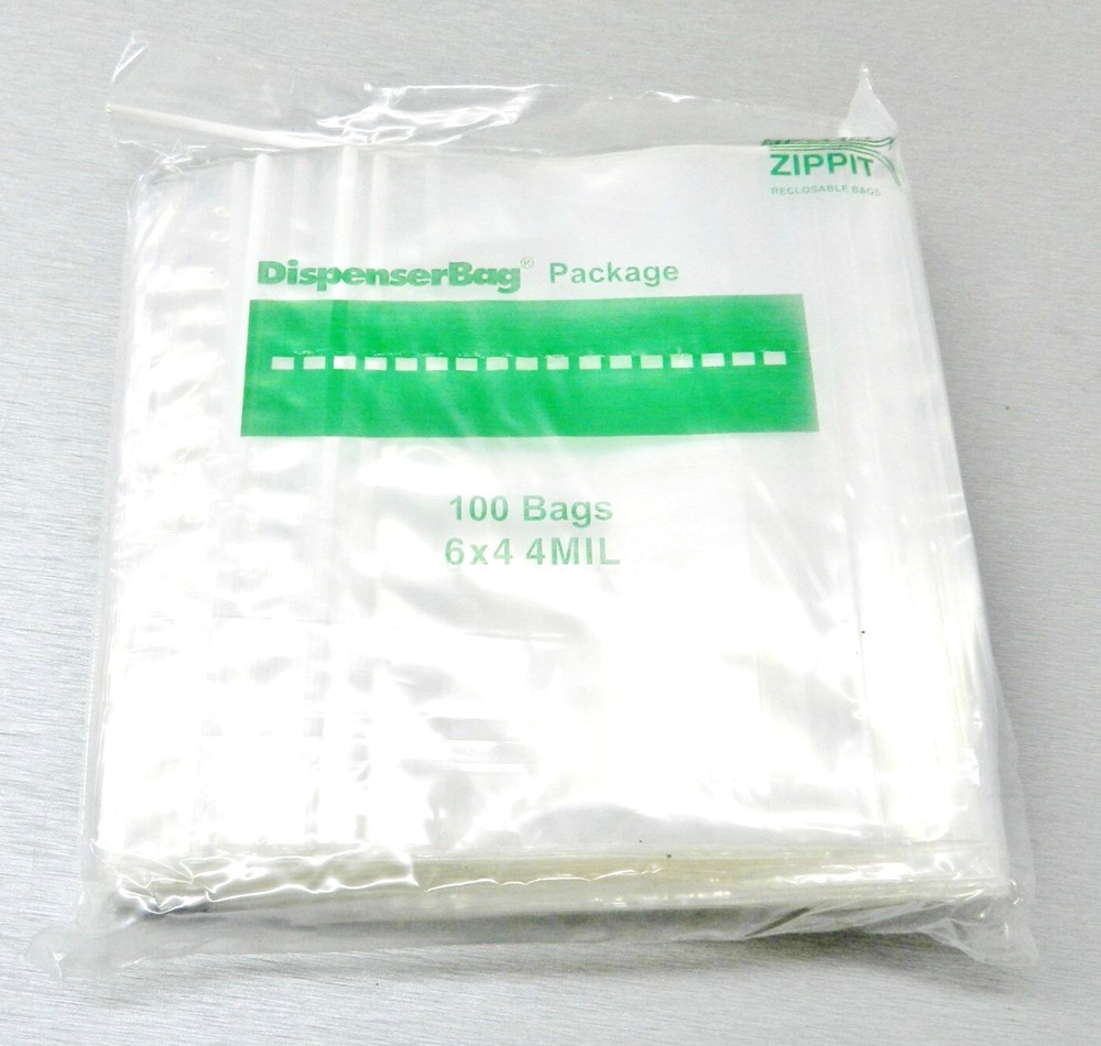 100 4 Mil RELOC Bags Clear 6×4 Thick Zip Seal Reclosable Zippit Bags 6″ W x 4″ D