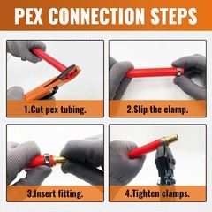 SUNGATOR 15-Pack 1/2 Inch PEX Fittings, 5 Each Elbow 1/2″, 15 Pack, Copper