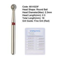 Dental Burs Diamond Round End Taper Surgical Long Ball Barrel FG for High Speed
