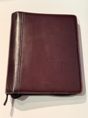 Franklin Covey Leather Zip Planner Binder 7-Ring Organizer 8×10 Brown Burgundy