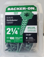 3 Packs 100ct Ea.Backer-On No. 9 X 2-1/4 in Star Round Flat Head Serrated Screws